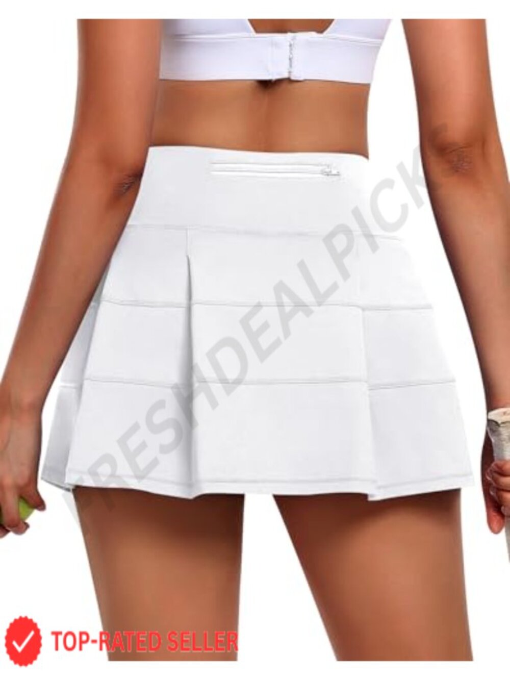 Pleated Tennis Skort with Shorts High Waist Golf Pickleball Skirt with Pockets